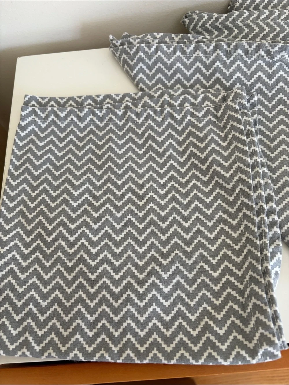 Organic Gray Chevron Napkins set of 4